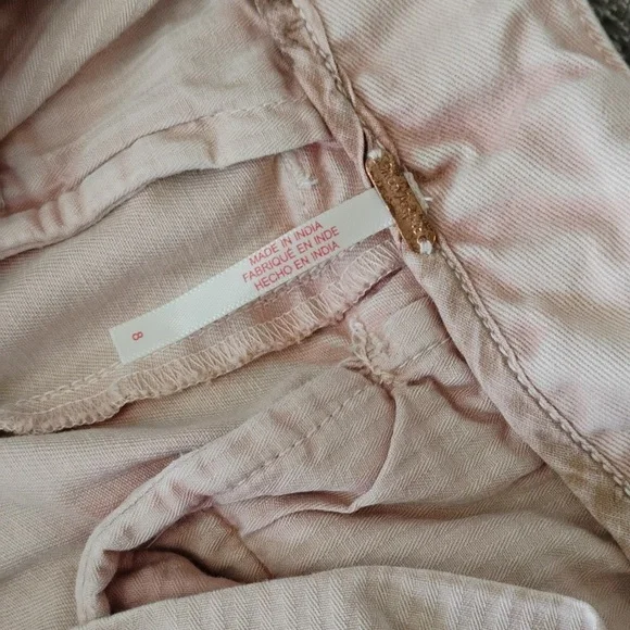 Free People Long Game Chinos Pale Pink - Picture 3 of 9